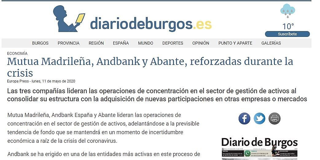 Mutua Madrilea, Andbank y Abante, reforzadas durante la crisis